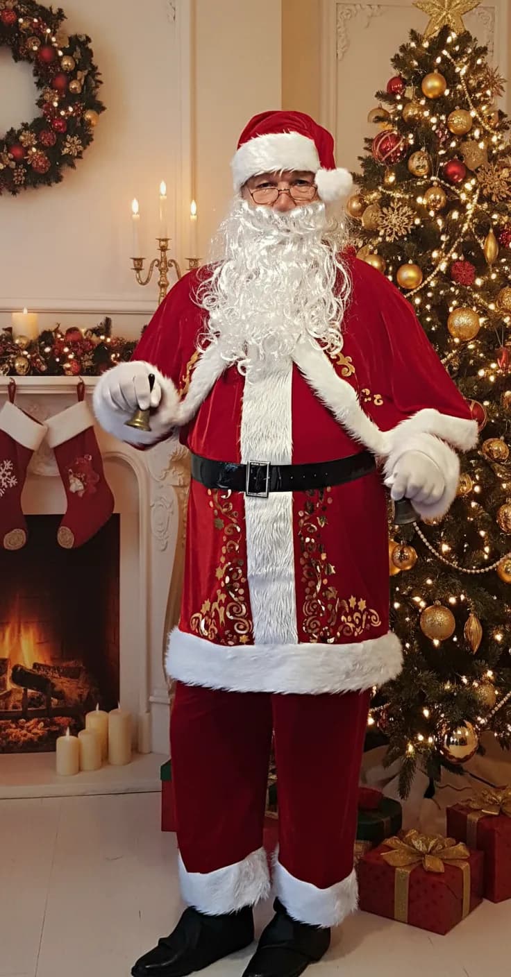 Weihnachtsmann beim professionellen Fotoshooting