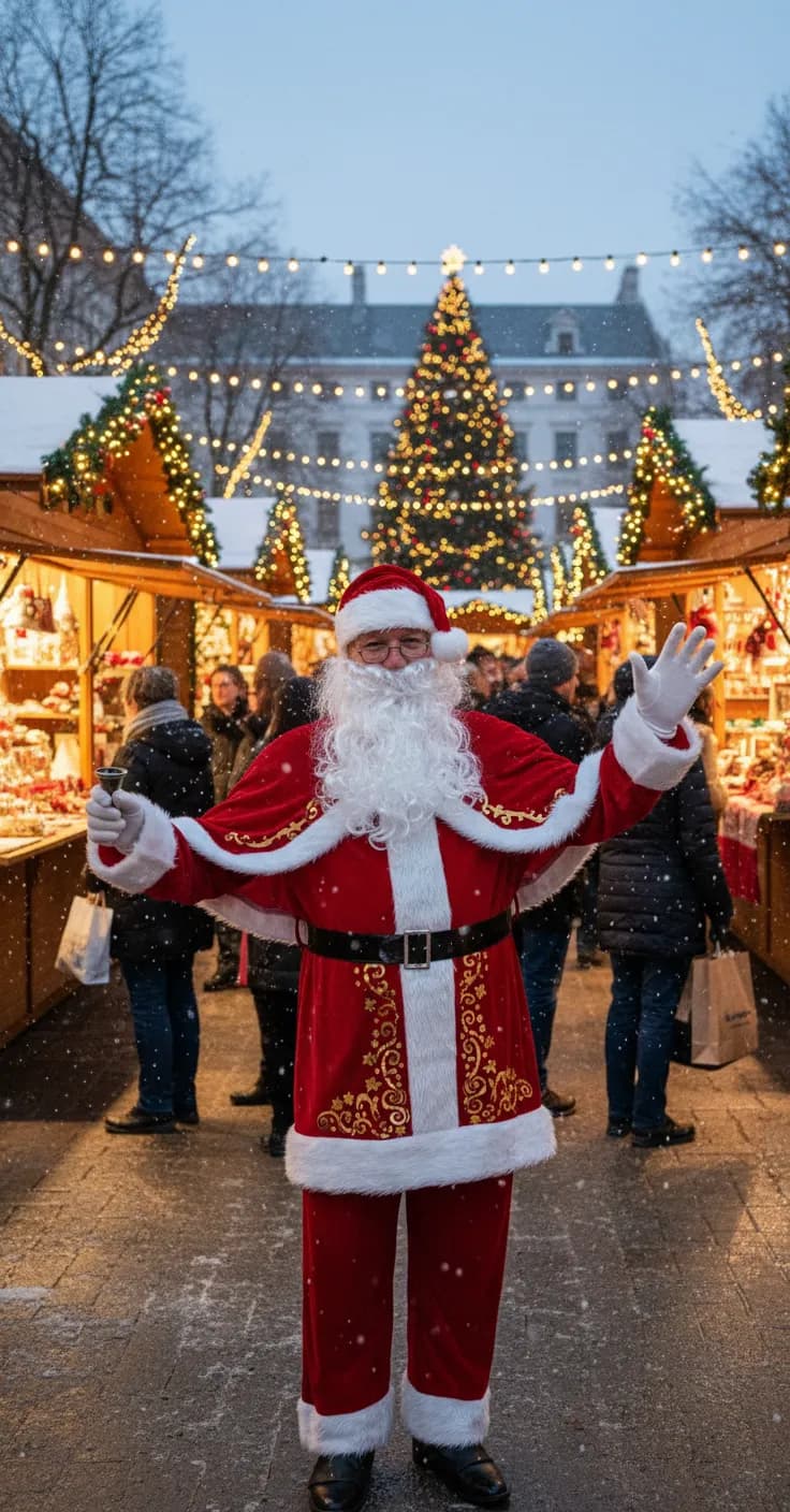 Weihnachtsmann Matthias auf dem Weihnachtsmarkt in Göttingen